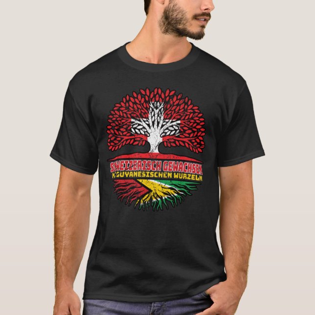 T-shirt Guyana Guyanisch Schweizer Schweiz Baum Wurzel (Devant)