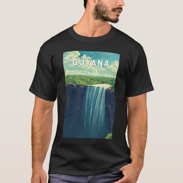 T-shirt Guyana Illustration Travel Art Vintage (Devant)