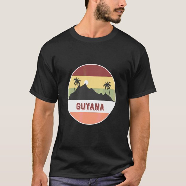 T-shirt Guyana Montagne Et Palmiers (Devant)
