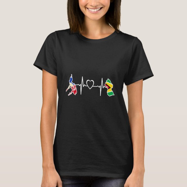 T-shirt Guyana Philippines Drapeau Guyane Philippines Hear (Devant)