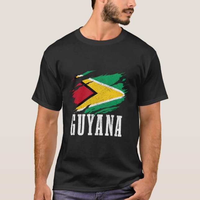 T-shirt Guyana Pride Guyane Drapeau Racines (Devant)