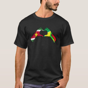 T-shirt Guyana Suriname Drapeau Guyanais Surinamese Heart