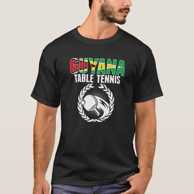 T-shirt Guyana Table Tennis Guyane Ping Pong Team Suppo (Devant)