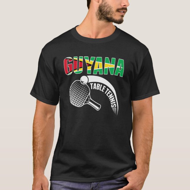 T-shirt Guyana Table Tennis Support Guyane Ping Pong T (Devant)