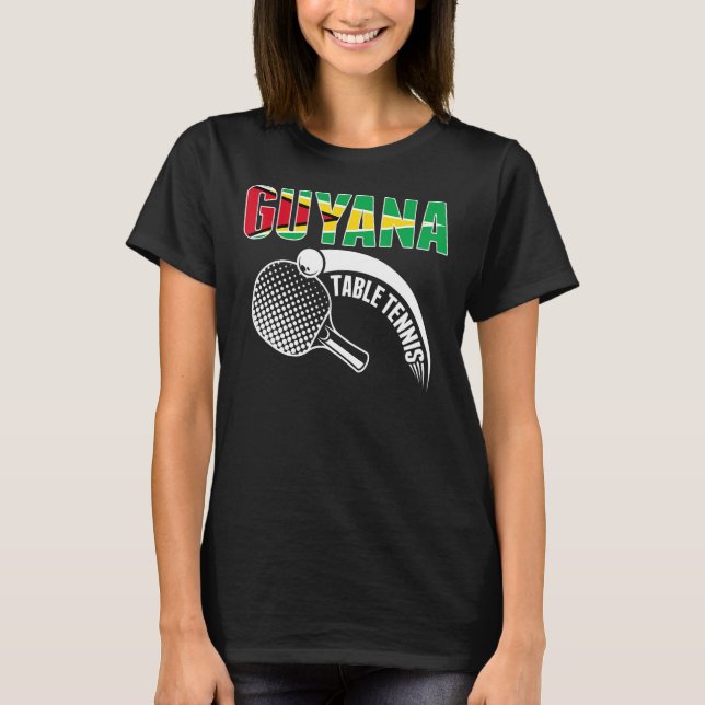 T-shirt Guyana Table Tennis Support Guyane Ping Pong T (Devant)