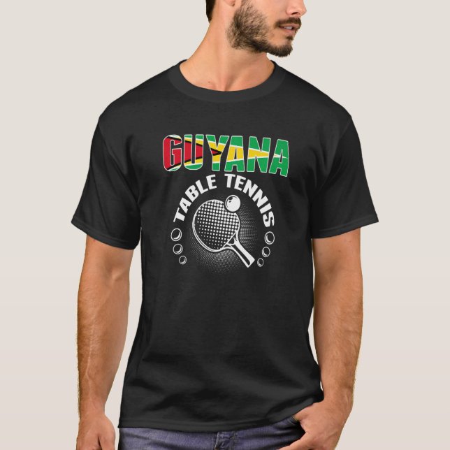 T-shirt Guyana Table Tennis Support Guyane Ping Pong T (Devant)