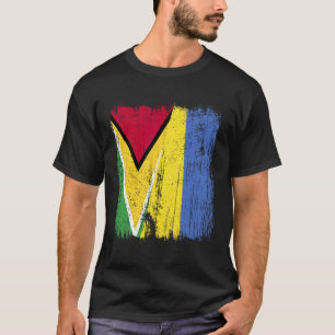 T-shirt Guyana Ukraine Drapeau à moitié Guyanais ukrainien