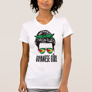 T-shirt Guyanaise Fille Messy Cheveux Guyana Pride Patriot