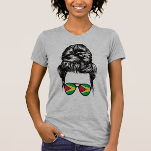 T-shirt Guyanaise Fille Messy Cheveux Guyana Pride Patriot
