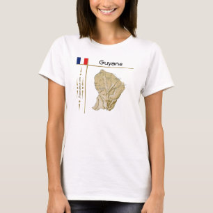T-Shirt Guyane Carte + Drapeau + Titre