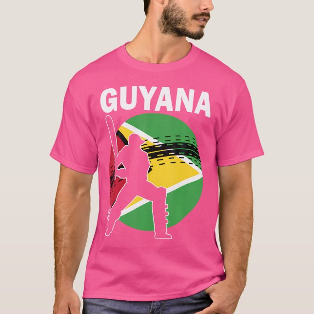 T-shirt Guyane Ventilateurs de cricket Guyane Joueur de cr (Devant)
