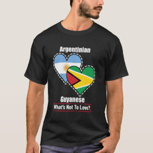 T-shirt Guyano-argentin Coeur Drapeaux Qu'est-ce Qu'on Ne 