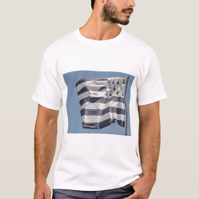 T-shirt Gwen Ha Du, drapeau breton (Devant)