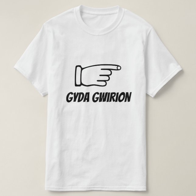 T-shirt gyda gwirion | avec bête en gallois (Design devant)