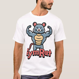 T-shirt Gym Rat ! Caricature au rat musculaire mignon