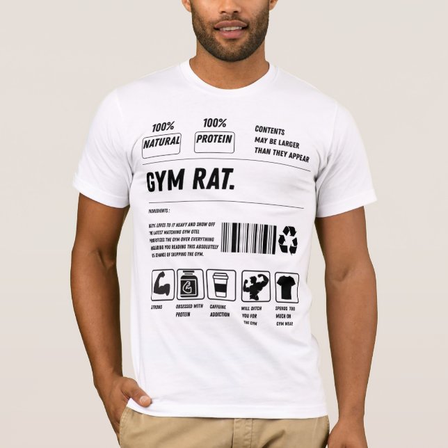 T-shirt Gym Rat Formula: Handle With Gains (Devant)