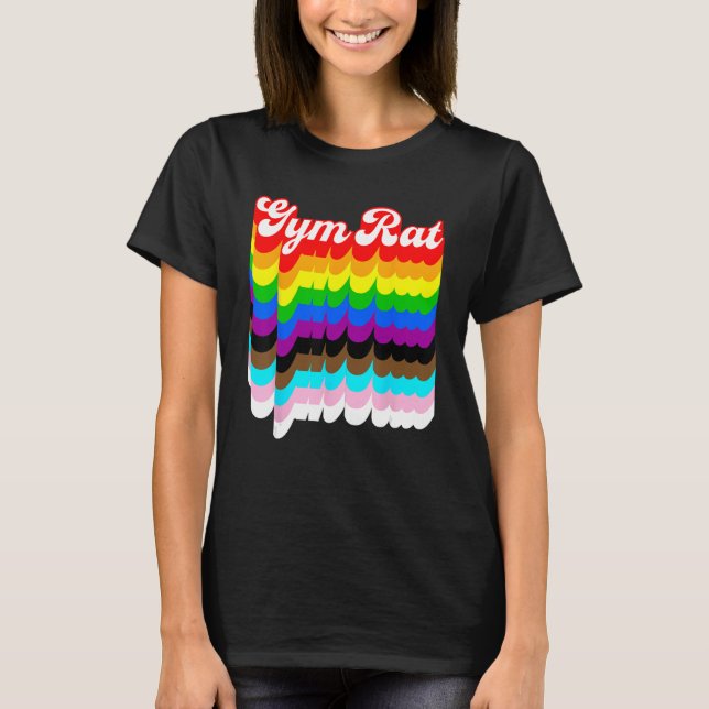 T-shirt Gym Rat LGBTQ fierté arc-en-ciel (Devant)
