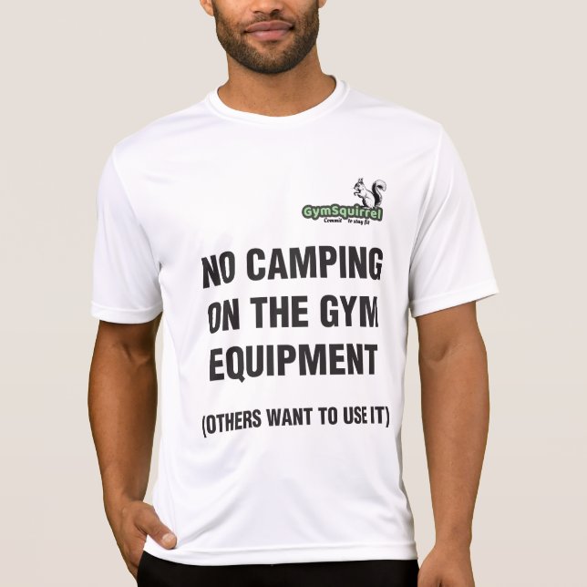 T-shirt Gym Squirrel No Camping lettrage noir (Devant)