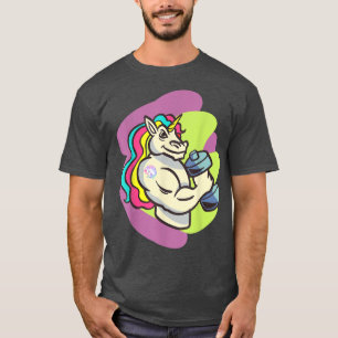 T-shirt Gymnase Unicorn adulte, Bodybuilder de Dumbbell 