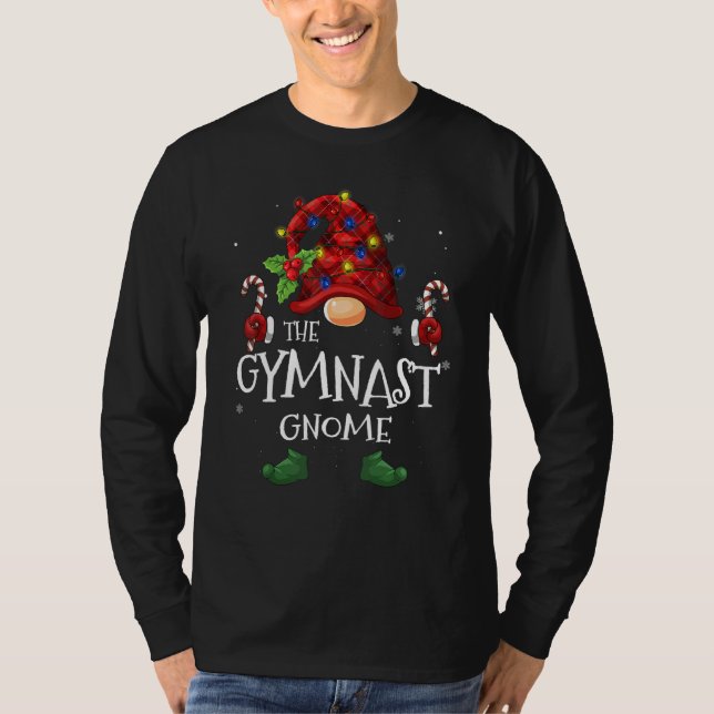 T-shirt Gymnaste Buffalo Plaid Christmas Tree Light (Devant)
