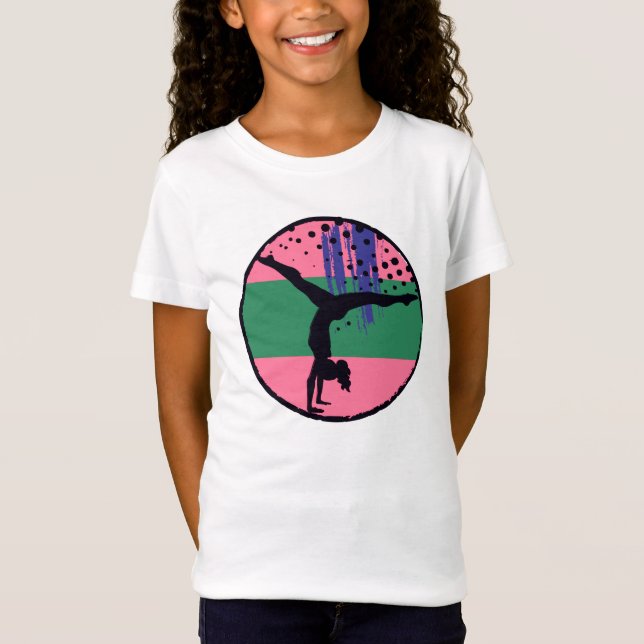 T-Shirt Gymnaste d'art Abstrait rose (Devant)