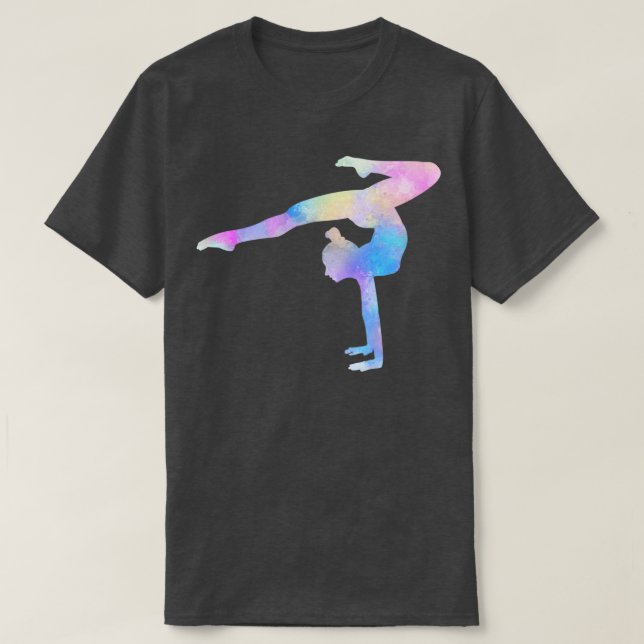 T-shirt Gymnaste Gymnastique Cadeau Femmes Filles Aquarell (Design devant)