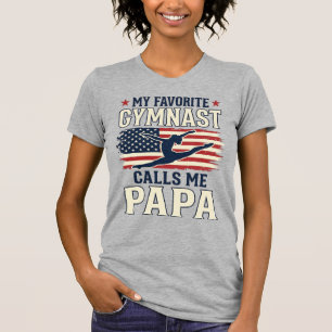 T-shirt Gymnaste préféré m'appelle Papa Patriotique Vintag