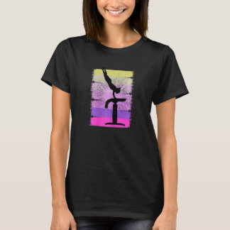 T-shirt Gymnaste Rétro Au Coucher Du Soleil Gymnastique Fi