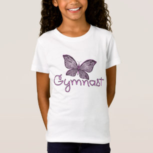 T-Shirt Gymnaste rose mignon de papillon