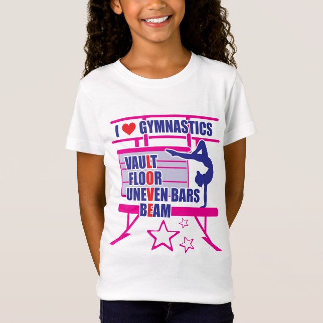 T-Shirt Gymnaste's - I Love Gymnastique (Devant)