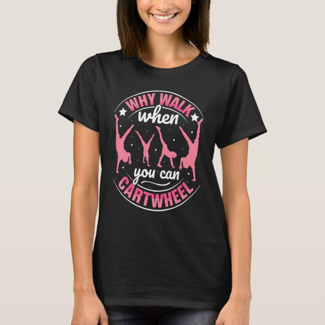 T-shirt Gymnastics Gymnast Parkour Girls Women Cool Cartwh (Devant)