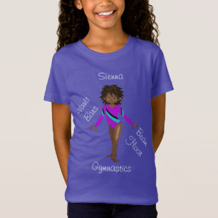 T-Shirt Gymnastique Africaine Américaine, Yeux Brown, Leo 