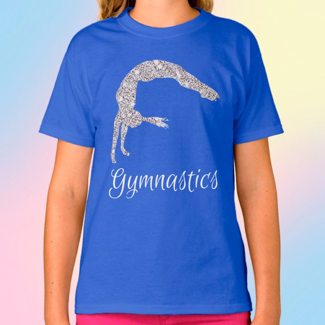 T-shirt Gymnastique Argent Shimmer Argent Arrière Ressort (Créateur téléchargé)