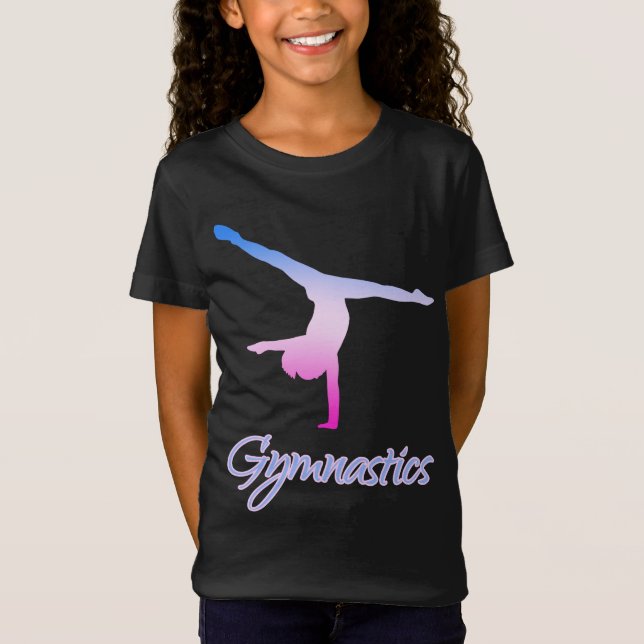 T-Shirt Gymnastique Cartwheel Pastel rose violet bleu (Devant)