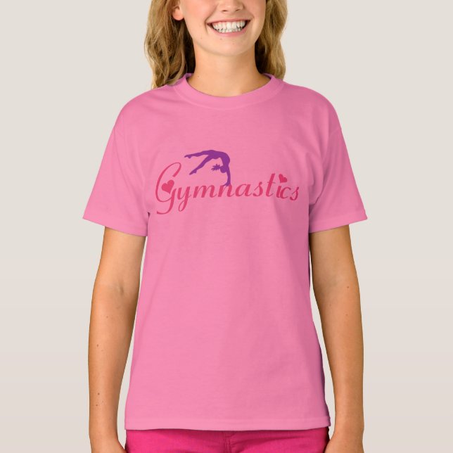 T-shirt Gymnastique Coeur Chemise rose (Devant)