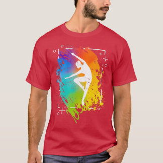T-shirt gymnastique couleurs arc-en-ciel acrobatie acro gy