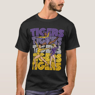 T-shirt Gymnastique des Tigres rétro violet _ Gold Gymnast