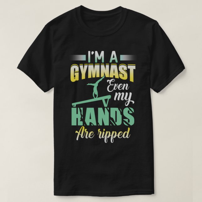 T-shirt Gymnastique Drôle Ix27m A Gymnaste Même Mes Mains  (Design devant)
