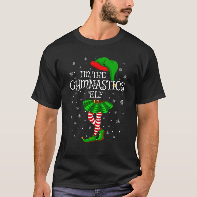 T-shirt Gymnastique Elf Noël Matching Famille Femmes Gir (Devant)