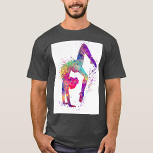 T-shirt Gymnastique Fille Tumbling couleur aquarelle Art G