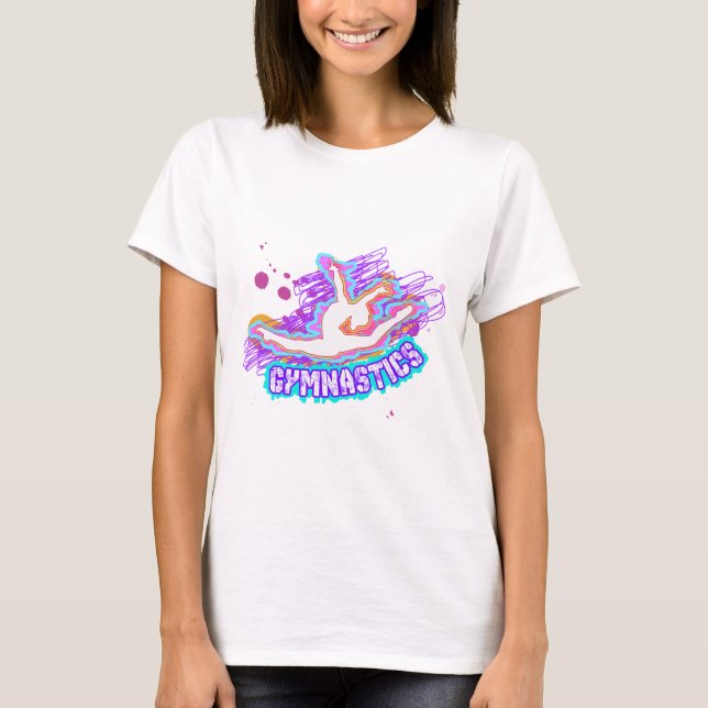 T-shirt Gymnastique géniale de filles de graffiti (Devant)
