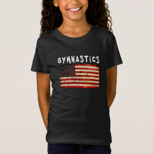 T-Shirt Gymnastique Grunge Américain Drapeau USA