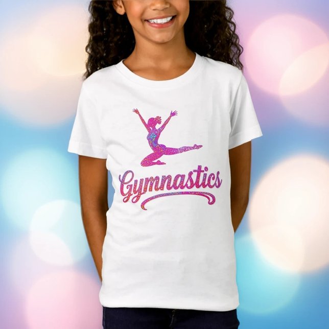 T-Shirt Gymnastique Holographique rose Silhouette (Créateur téléchargé)