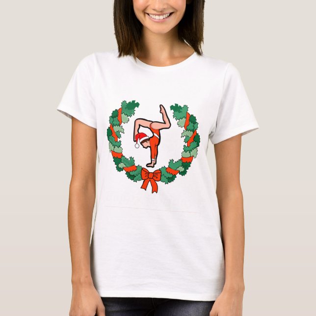 T-shirt Gymnastique Joyeuse Vacances Wreath (Devant)