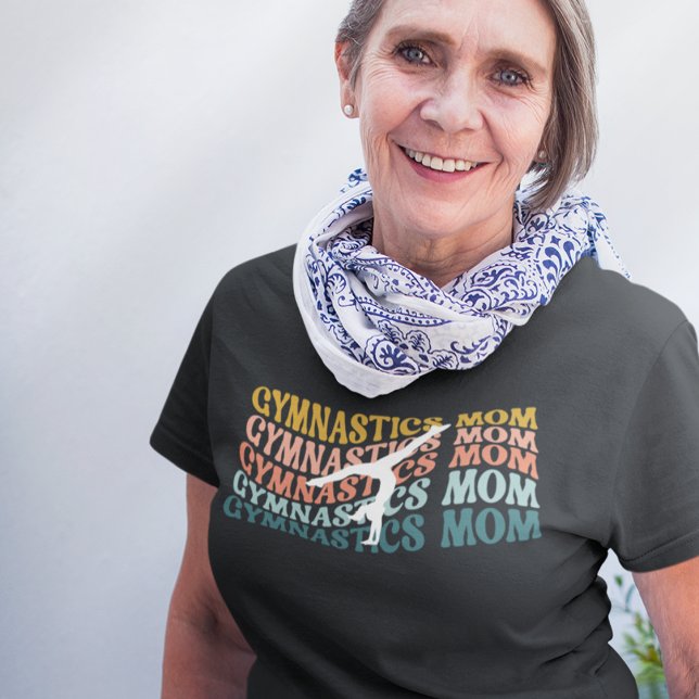 T-shirt Gymnastique Maman Poignée Retro Wave Typographie (Créateur téléchargé)