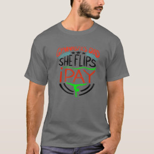 T-shirt Gymnastique Papa Elle Flips Je Paie Tumblers Fun