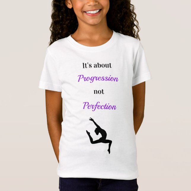T-Shirt Gymnastique Progression pas Perfection Inspiration (Devant)
