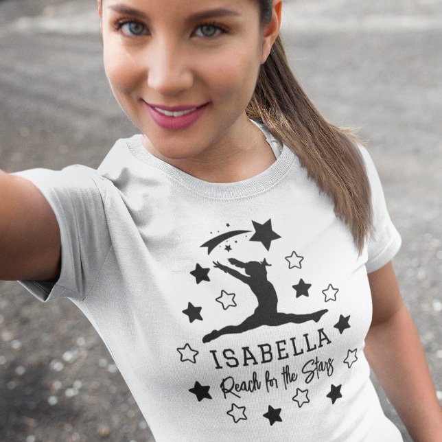 T-shirt Gymnastique Reach for the Stars Monogramme Nom (Créateur téléchargé)