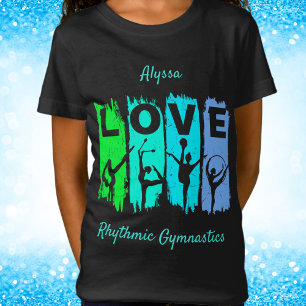 T-Shirt Gymnastique rythmique Amour en vert et Aqua