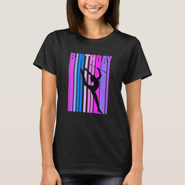 T-shirt Gymnastique rythmique rétro femmes Baton Twirling  (Devant)